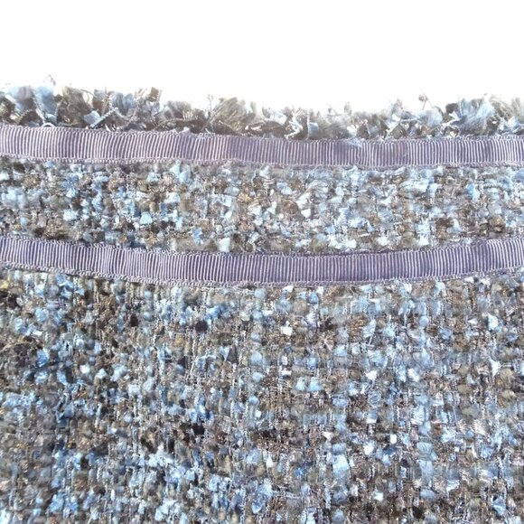 J McLaughlin Blue Tweed Textured Pencil Skirt Size 10 Career Wear Office Lined - Picture 2 of 6